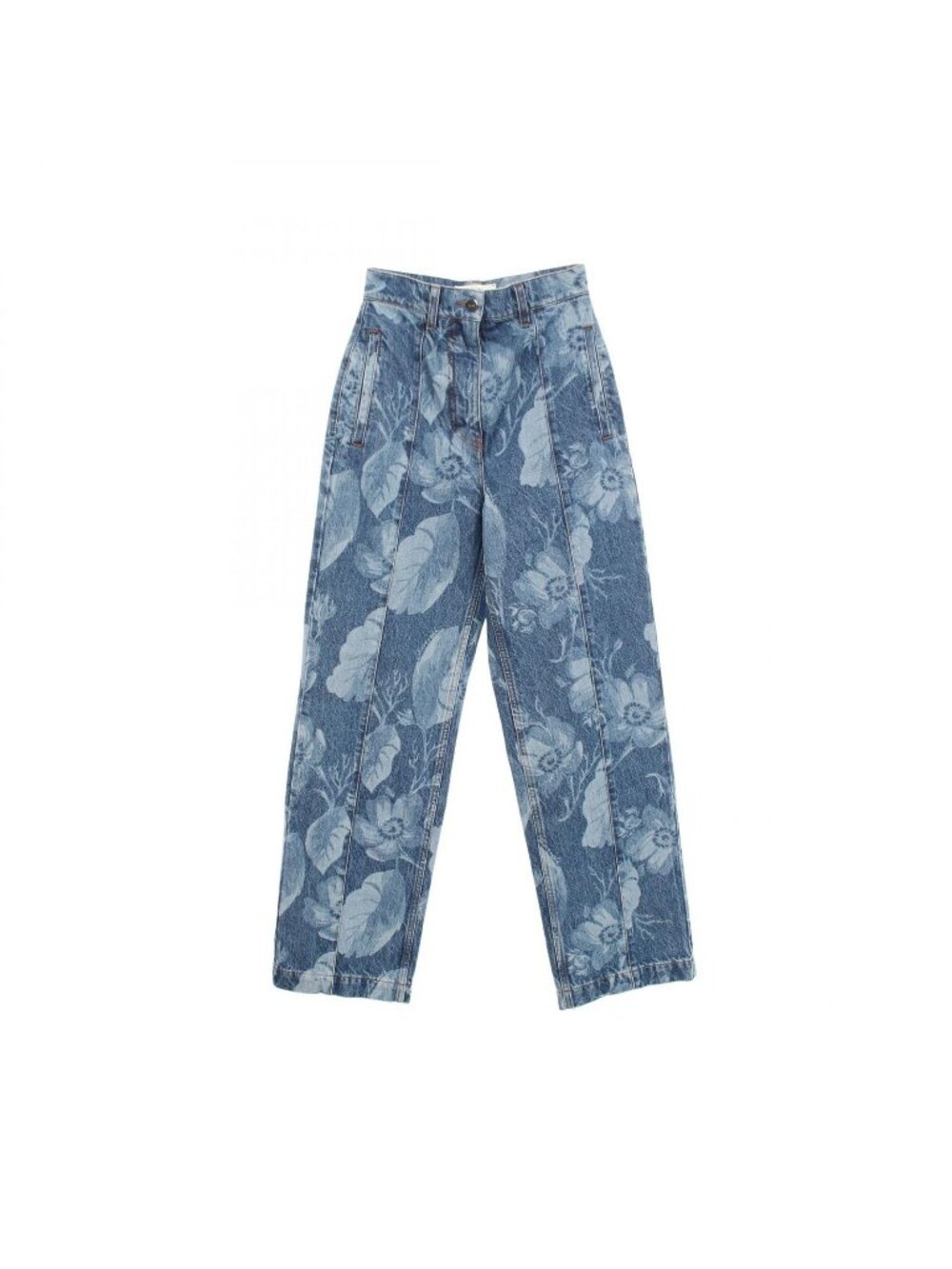 Fendi Denim Pants Floral Pattern Cotton